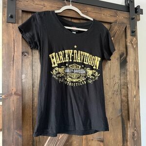 Harley-Davidson Black Tee with Red and White Logo